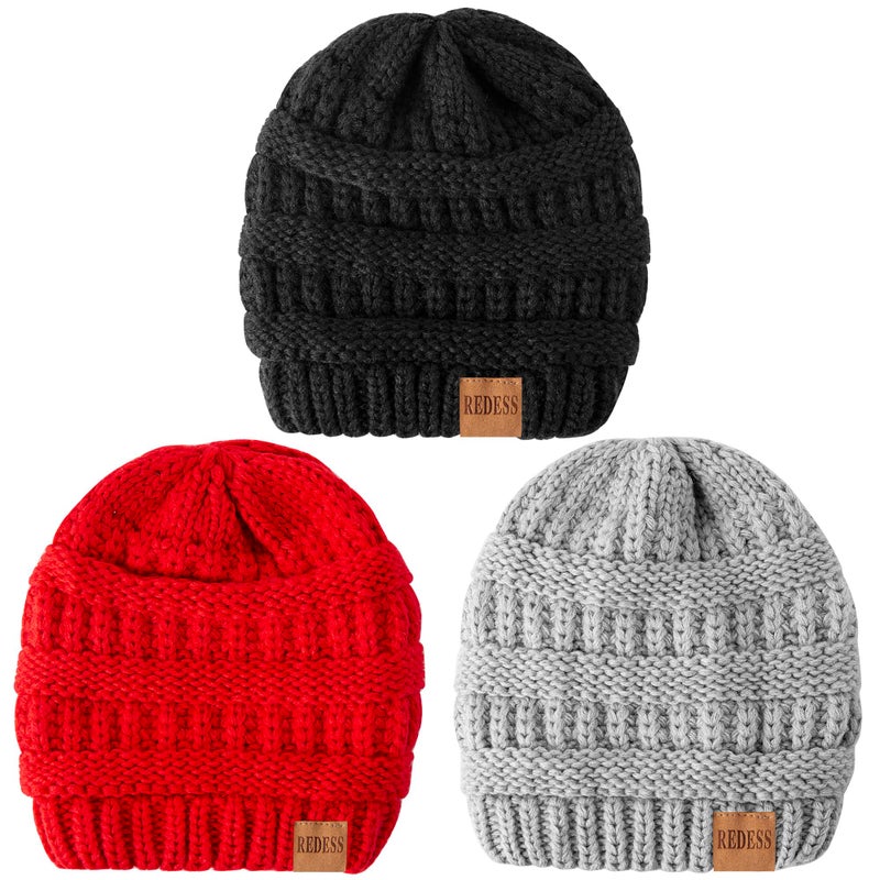 REDESS Baby Kids Winter Warm Hats, Infant Toddler Children Beanie Knit Cap Girls Boys - Image 2